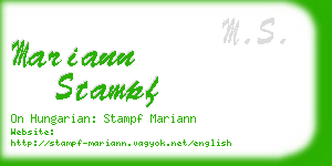 mariann stampf business card